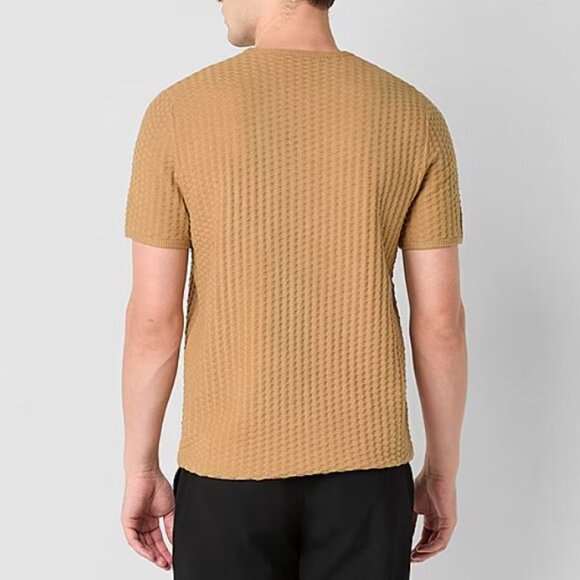 J. Ferrar Men's Crew Neck Short Sleeve Pullover Sweater Florence Brown Size XL - Picture 5 of 6